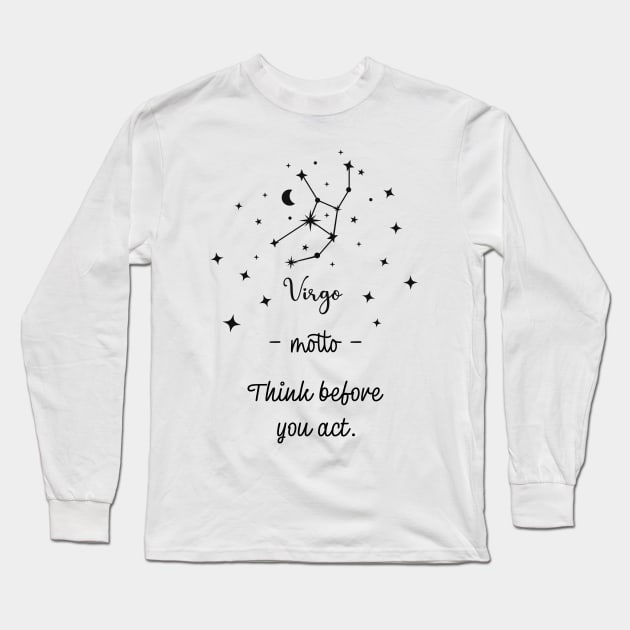 Key phrases of the zodiac signs: Virgo Long Sleeve T-Shirt by Ludilac